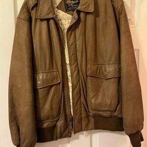 Reed Men's Leather Bomber Jacket - Brown